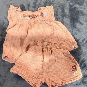 Kids Floral Embroidered Matching Set